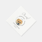 Einfache Chow Chow Dog Wedding Cocktail Serviette (Ecke)
