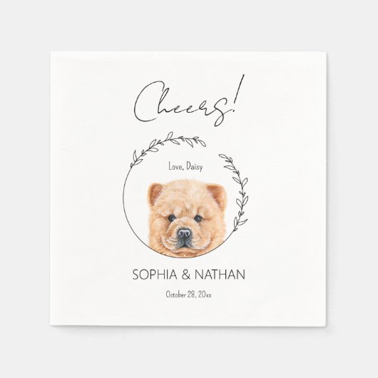 Einfache Chow Chow Dog Wedding Cocktail Serviette (Vorderseite)