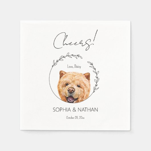 Einfache Chow Chow Dog Wedding Cocktail Serviette (Vorderseite)