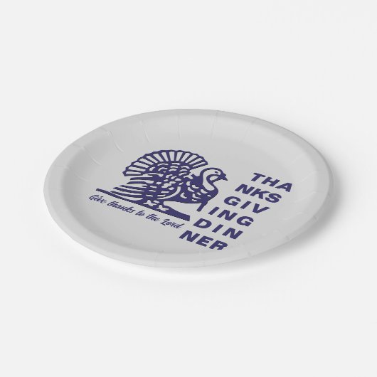 Einfache Christliche ERNTEDANK-ABENDER Pappteller (Schrägansicht)