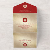 Einfache Circle Double Happiness Chinesische Hochz All In One Einladung (Außenbereich)