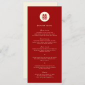 Einfache Circle Double Happiness Chinesische Hochz Menükarte (Vorne/Hinten)