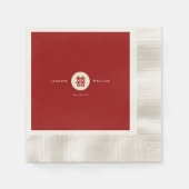 Einfache Circle Red Double Happiness Chinesische H Serviette (Vorderseite)