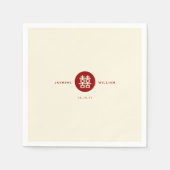 Einfache Circle Red Double Happiness Chinesische H Serviette (Vorderseite)