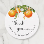 Einfache Citrus Orange Baby Dusche Geschenkanhänger (Vorderseite)