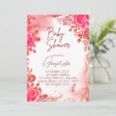 Einfache Classic Baby Girl Dusche Einladung (Stehend Vorderseite)