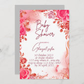 Einfache Classic Baby Girl Dusche Einladung (Vorne/Hinten)