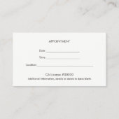 Einfache Classic Berufliche Terminkarte (Rückseite)