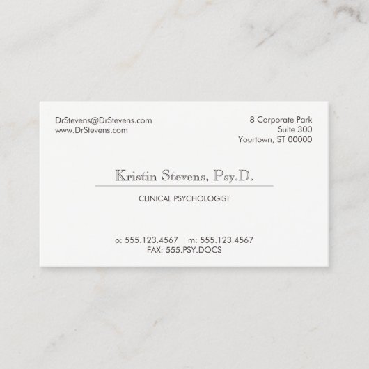 Einfache Classic Berufliche Terminkarte (Vorderseite)