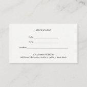 Einfache Classic Berufliche Terminkarte (Rückseite)