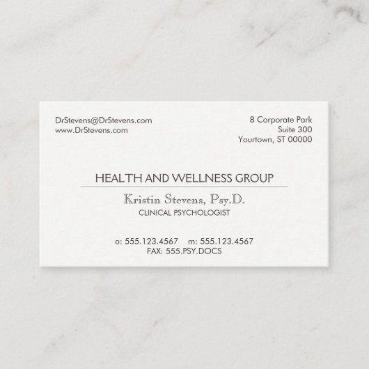 Einfache Classic Berufliche Terminkarte (Vorderseite)