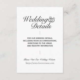 Einfache Classic-Eintrittskarte für Hochzeitdetail Begleitkarte