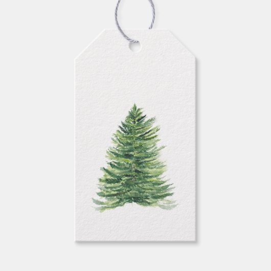 Einfache Classic Evergreen Weihnachtsbaum-Geschenk Geschenkanhänger (Vorderseite)