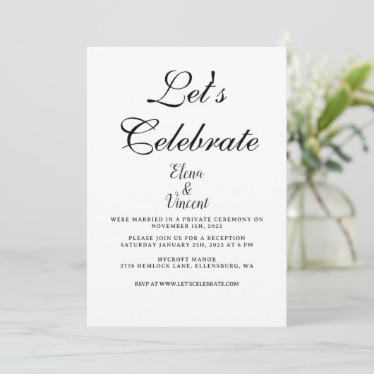 Einfache CLASSIC Hochzeitskarte Einladung (Stehend Vorderseite)