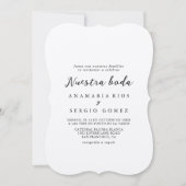 Einfache Classic Kraft Nuestra Boda Wedding Einladung (Vorderseite)