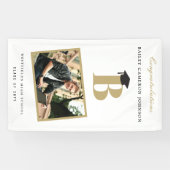 Einfache Classic Monogram Foto Graduation Party Banner (Horizontal)