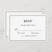 Einfache Classic Monogram UAWG Response Card RSVP Karte (Vorne/Hinten)