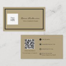 Einfache Classic QR Code Black and Tan Business Ca