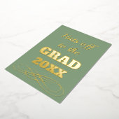 Einfache Classy Sage Green hasst zum Grad Folieneinladung (Gedreht)