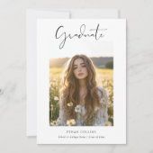 Einfache Clean Classic Boho 2 Foto Abschluss günst Einladung (Vorderseite)