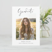 Einfache Clean Classic Boho 2 Foto Abschluss günst Einladung (Stehend Vorderseite)