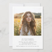 Einfache Clean Classic Boho 2 Foto Abschluss günst Einladung (Rückseite)