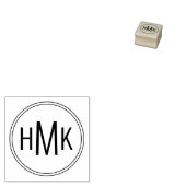 Einfache Clean Clean Monogram 3 Initialen 1x1 Gummistempel (Stempel)