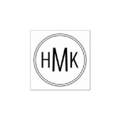 Einfache Clean Clean Monogram 3 Initialen 1x1 Gummistempel (Prägung)