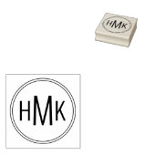 Einfache Clean Clean Monogram 3 Initialen Gummistempel (Stempel)