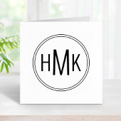 Einfache Clean Clean Monogram 3 Initialen Gummistempel