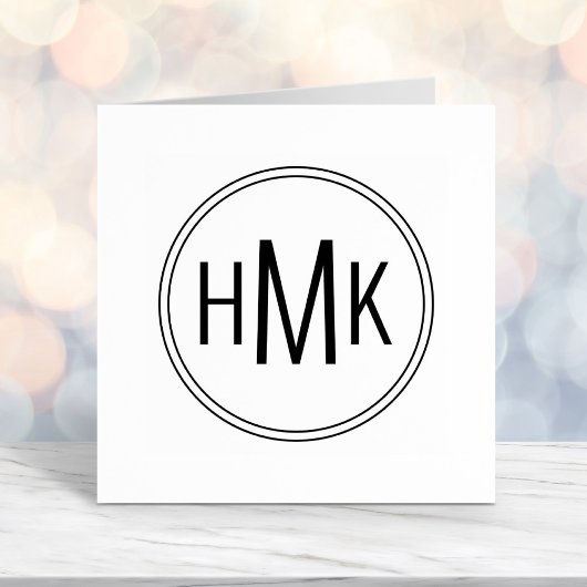 Einfache Clean Clean Monogram 3 Initialen Permastempel