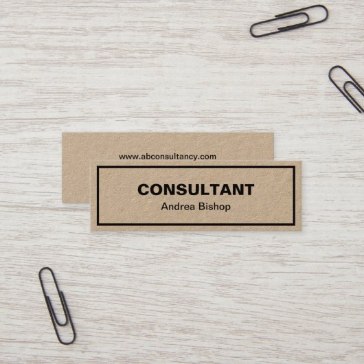 Einfache Clean Frame Classic Mini Business Card Visitenkarte (Vorderseite/Rückseite Beispiel)