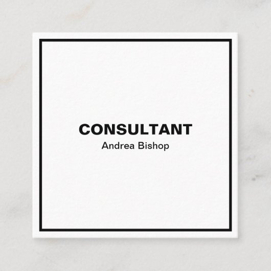 Einfache Clean Frame Classic Quadratische Visitenkarte (Vorderseite)