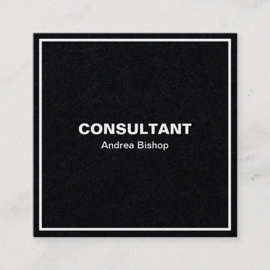 Einfache Clean Frame Classic Square Business Card Quadratische Visitenkarte (Vorderseite)