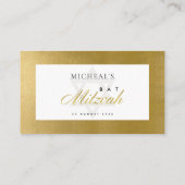 EINFACHE CLEAN IMITATE GOLD BAR BAT MITZVAH PLATZK VISITENKARTE (Rückseite)