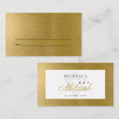 EINFACHE CLEAN IMITATE GOLD BAR BAT MITZVAH PLATZK VISITENKARTE (Vorne/Hinten)