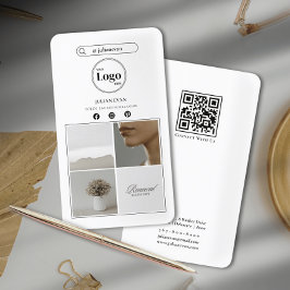 Einfache Clean Instagram Foto Collage Business Car Visitenkarte