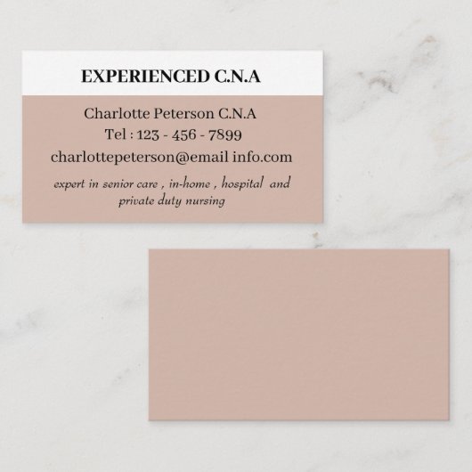 Einfache CNA Visitenkarte (Vorne/Hinten)