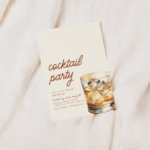 Einfache Cocktail-Party Einladung mit Drink