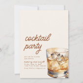 Einfache Cocktail-Party Einladung mit Drink (Vorderseite)