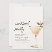 Einfache Cocktail-Party Einladung mit Drink (Vorderseite)