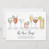 Einfache Cocktailgetränke für neue Jahre Party QR- Einladung (Vorderseite)