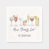 Einfache Cocktailgetränke im New Years Party Aquar Serviette (Vorderseite)