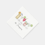 Einfache Cocktailgetränke Wasserfarbe Whimsical Cu Serviette (Ecke)