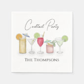 Einfache Cocktailgetränke Wasserfarbe Whimsikales Serviette (Vorderseite)