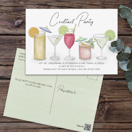 Einfache Cocktailgetränke Whimsical Party Postkarte