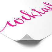 Einfache Cocktails | Alle Bar in Hot Pink Poster (Ecke)