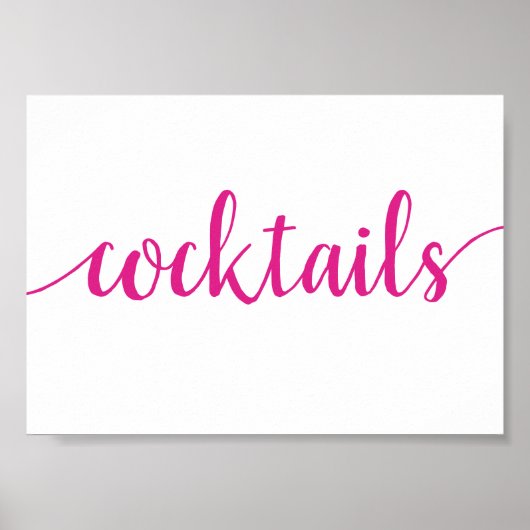 Einfache Cocktails | Alle Bar in Hot Pink Poster (Vorne)
