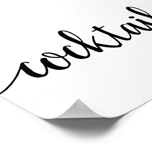 Einfache Cocktails | Black Script Jedes Ereignis B Poster (Ecke)