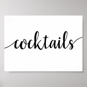 Einfache Cocktails Black Script Jedes Ereignis B Poster